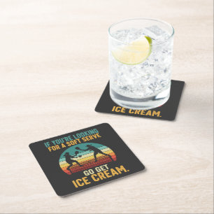 Pickleball for Men Women Square Paper Coaster