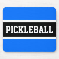 PICKLEBALL Fun Athletic Bright Blue Black Stripes