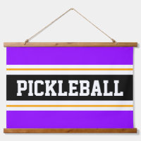 PICKLEBALL Fun Bright Purple Yellow Black Stripes