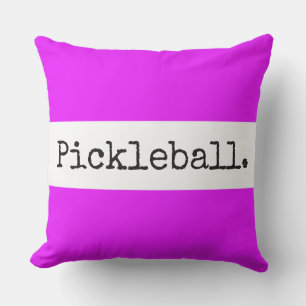 PICKLEBALL Fun Bright Tropical Pink White Stripes Cushion