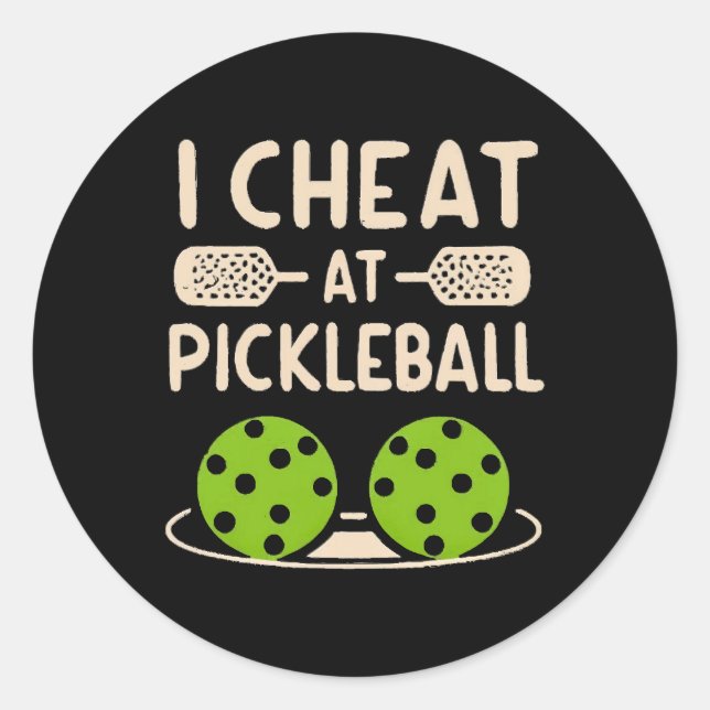 Pickleball Funny Classic Round Sticker (Front)