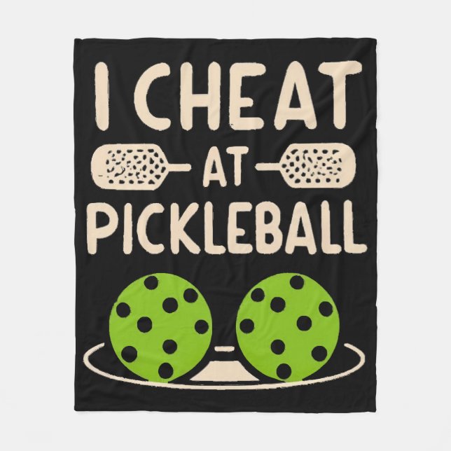 Pickleball Funny Fleece Blanket (Front)