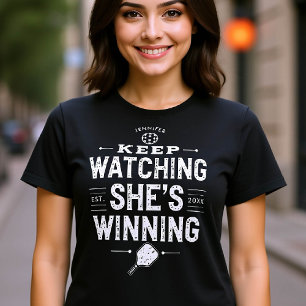 Pickleball Funny Gift for Her Name Personalised T-Shirt