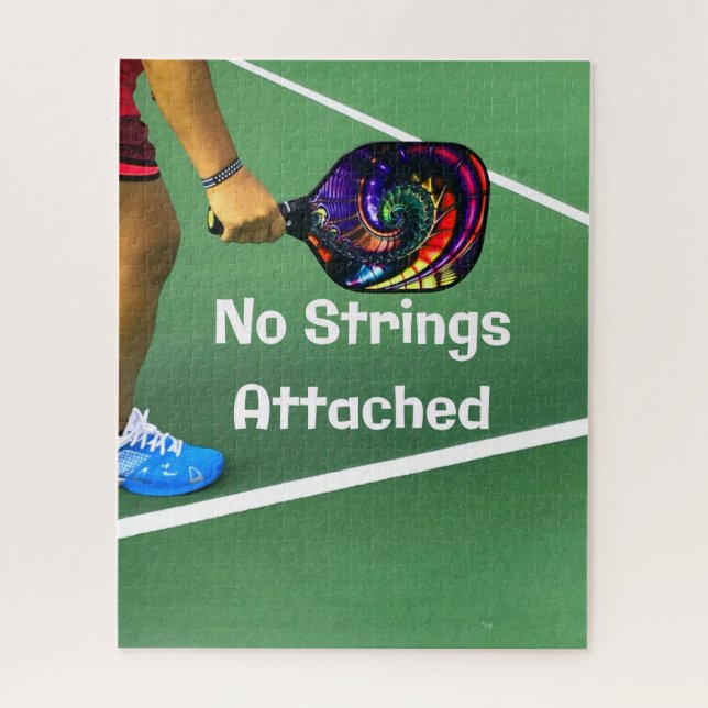 Pickleball Funny No Strings Attached Jigsaw Puzzle (Vertical)