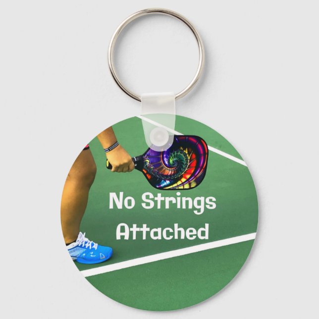Pickleball Funny No Strings Attached Key Ring (Front)