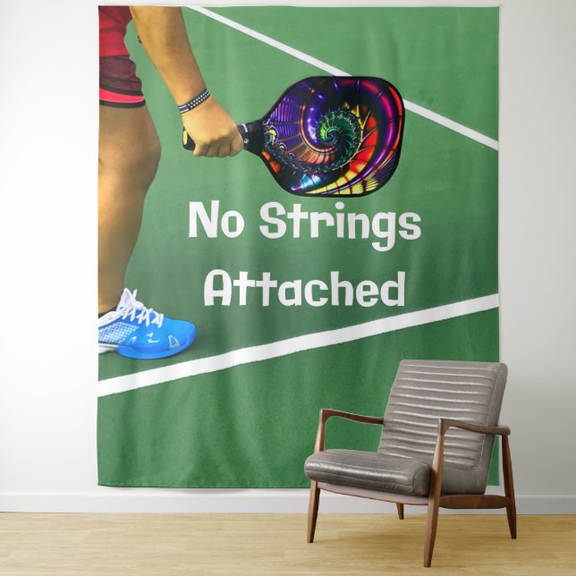 Pickleball Funny No Strings Attached Tapestry (In Situ)