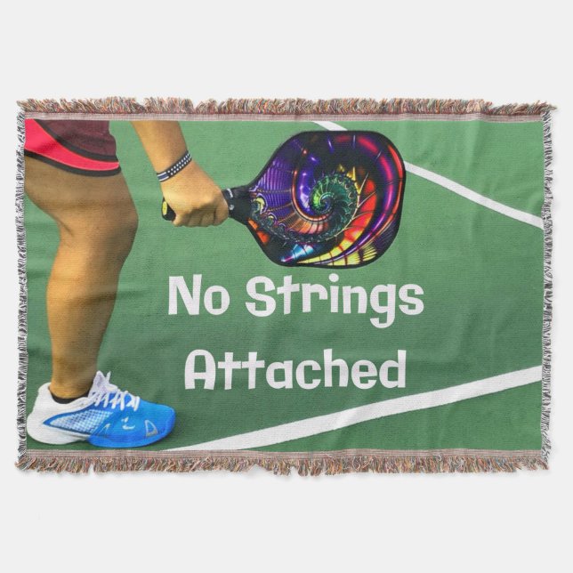 Pickleball Funny No Strings Attached Throw Blanket (Front)