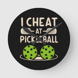 Pickleball Funny Round Clock
