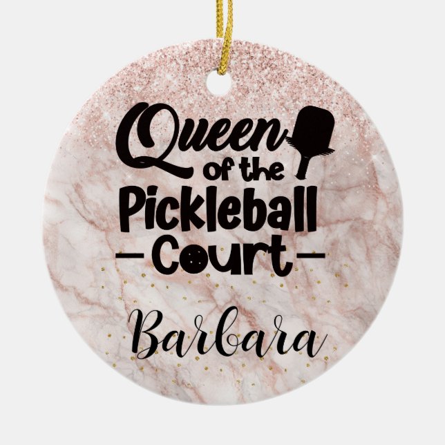 PIckleball Gal Queen of the Court  Ceramic Ornament (Front)