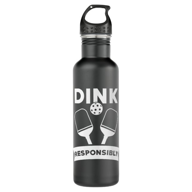 Pickleball Gift Dink Responsibly Pun 710 Ml Water Bottle (Front)