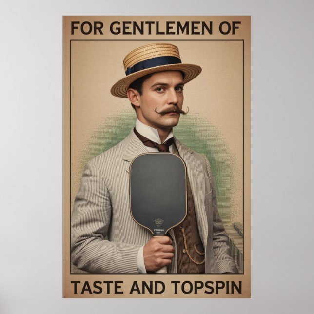 Pickleball Gift For Gentlemen Of Taste And Topspin Poster (Front)