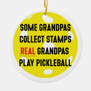 Pickleball gift for Grandfather Ceramic Ornament