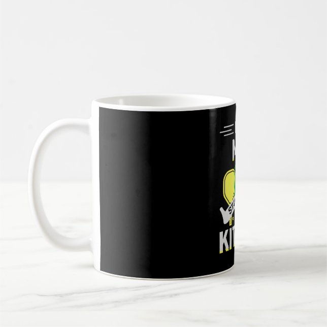 Pickleball Gift Real Men Stay Out of the Kitchen Coffee Mug (Left)