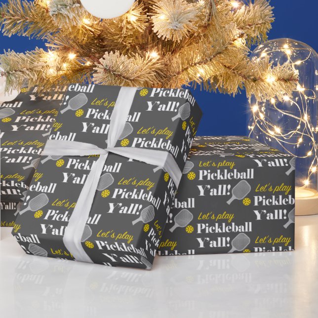 Pickleball Gift Wrap Let's Play Pickleball Team (Holidays)