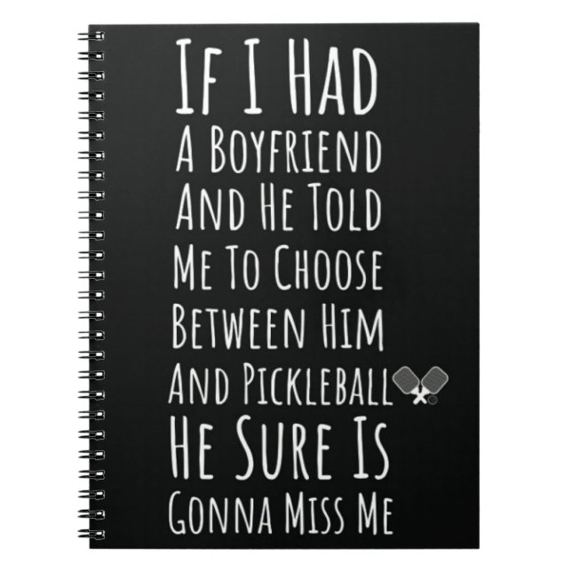 Pickleball Gifts For Her Women Teen Girl Notebook (Front)