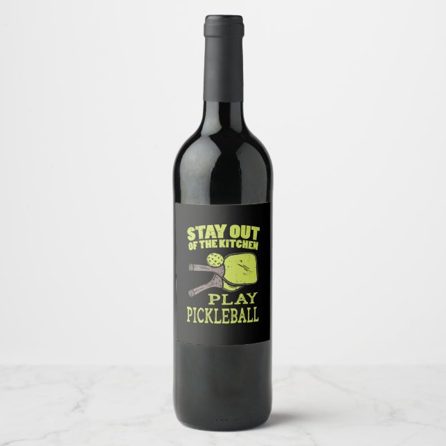 Pickleball Gifts Wine Label (Front)