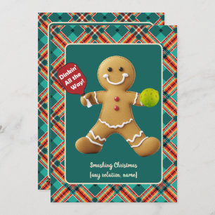 Pickleball Gingerbread Cheer Holiday Card
