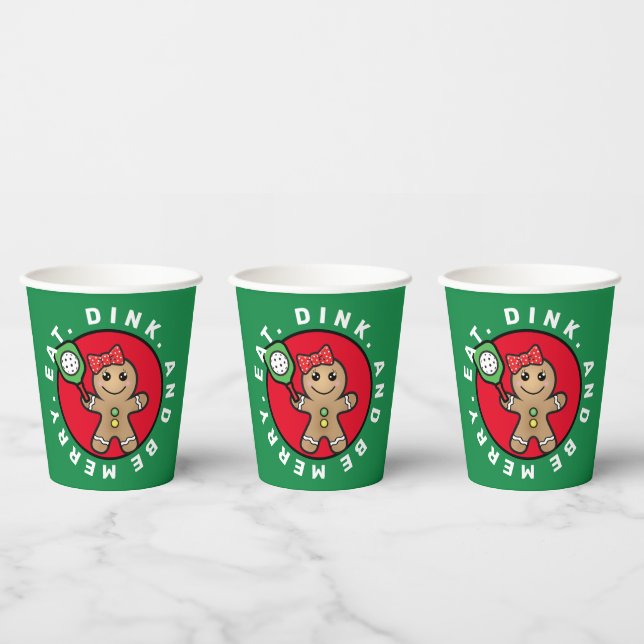 Pickleball  Gingerbread girl custom text  Paper Cu Cups (Multi)