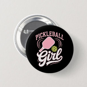 Pickleball Girl Player 6 Cm Round Badge