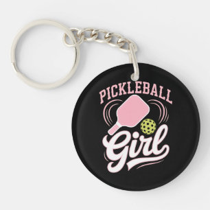 Pickleball Girl Player Key Ring