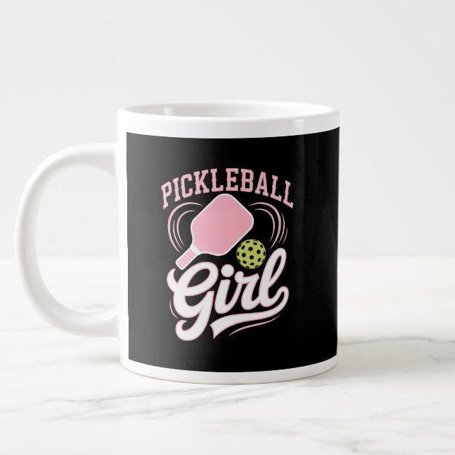 Pickleball Girl Player Large Coffee Mug (Left)