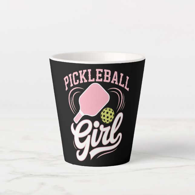 Pickleball Girl Player Latte Mug (Front)