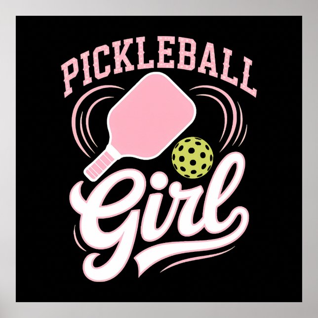 Pickleball Girl Player Poster (Front)