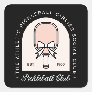 Pickleball girls club aesthetic besties matching square sticker