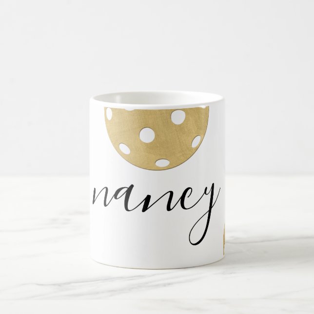 Pickleball Gold Chic Personalised Name Mug (Center)