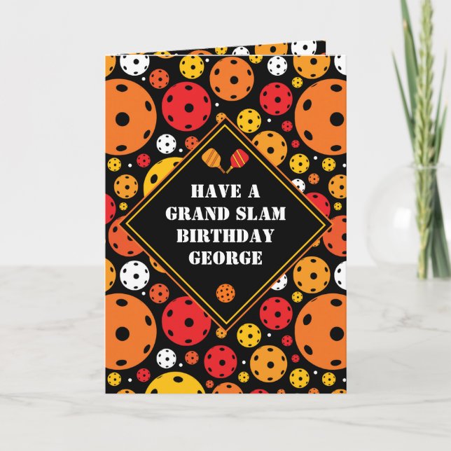 Pickleball Grand Slam Birthday  Customisable Card (Front)