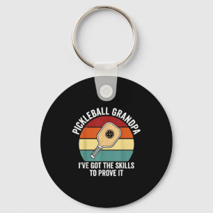 Pickleball grandpa vintage sunset paddle  key ring
