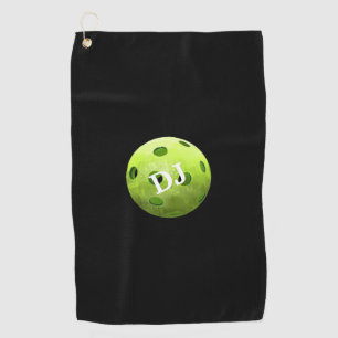 Pickleball Green Initials Sweat Towel