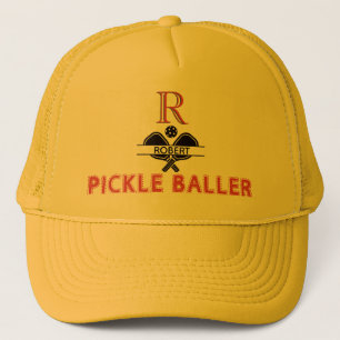 Pickleball Guy Custom Monogram Initial Name Trucker Hat