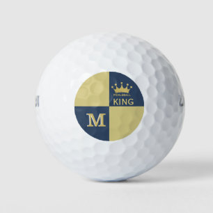 Pickleball Guy Golfer King Monogram Initial Name  Golf Balls