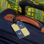 Pickleball Guy King Monogram Initial Name   Luggage Tag<br><div class="desc">He'll be a winner with this special gold and blue luggage/bag tag -- truly makes him the king of the court -- Blue and Gold, with a crown of course, and a 2-tone 3D Monogram. Would also make a wonderful gift for the pickleball enthusiastic. Any design questions, just send an...</div>