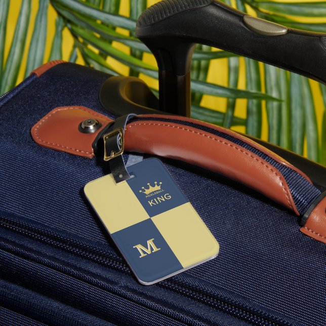 Pickleball Guy King Monogram Initial Name   Luggage Tag (Front Insitu 1)