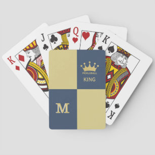 Pickleball Guy King Monogram Initial  Playing Cards