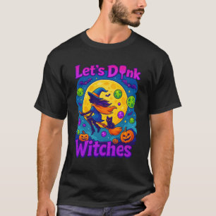 Pickleball Halloween Dink Witch Sport Player Court T-Shirt