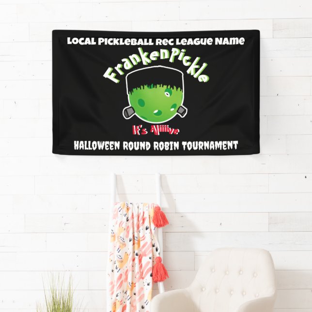 Pickleball Halloween - FrankenPickle - It's Alive  Banner (Insitu)