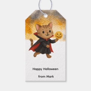 Pickleball halloween party for cat lovers gift tags