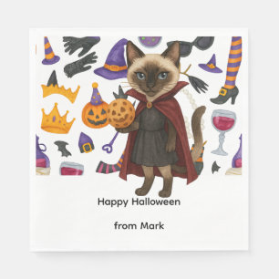 Pickleball halloween party for cat lovers napkin