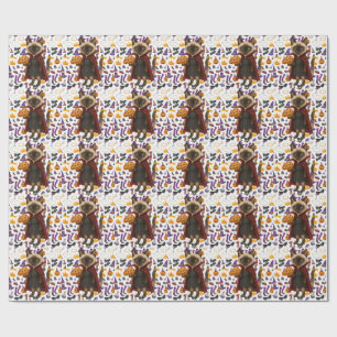 Pickleball halloween party for cat lovers wrapping paper
