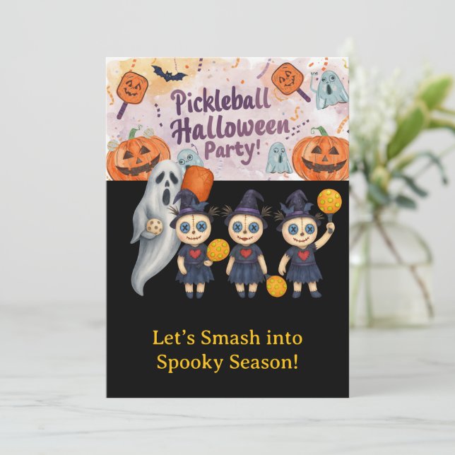  Pickleball Halloween Party  Invitation (Standing Front)
