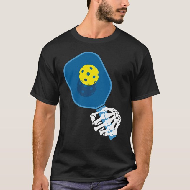 Pickleball Halloween T-shirt: Skeleton Hand T-Shirt (Front)