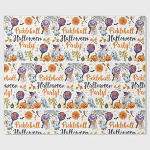 Pickleball Halloween themed for party Wrapping Paper