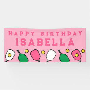 Pickleball Happy Birthday Banner