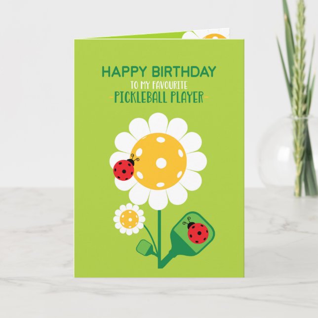 Pickleball Happy Birthday Customisable Card (Front)
