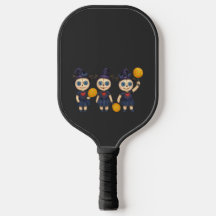 Pickleball Happy Halloween for player with ghost