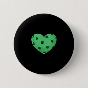 Pickleball heart - fun, funny pickle ball fan 6 cm round badge