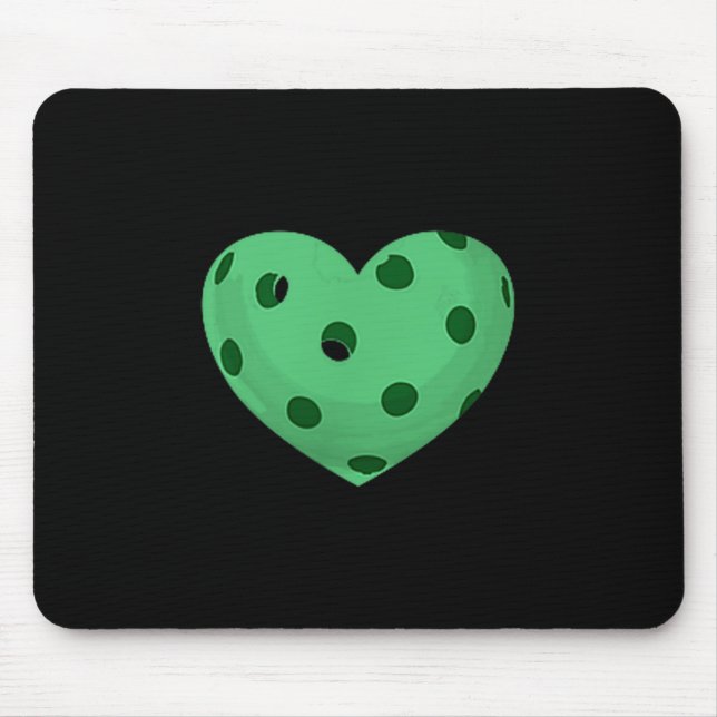 Pickleball heart - fun, funny pickle ball fan mouse pad (Front)